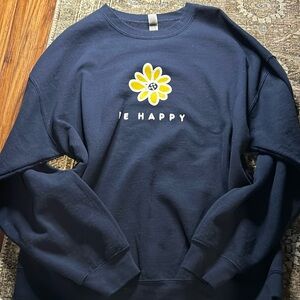 Navy Blue “Be Happy” Sweatshirt